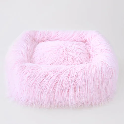 Himalayan Yak Dog Bed in Pink, Blush, Royal Purple, White and Peach