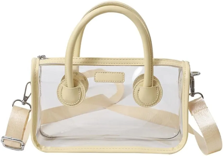 Ita bag Stadium Approved PVC Clear Purse, Top Handle Transparent Messenger Handbag with Removable Straps for Men and Women