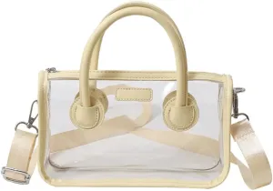 Ita bag Stadium Approved PVC Clear Purse, Top Handle Transparent Messenger Handbag with Removable Straps for Men and Women