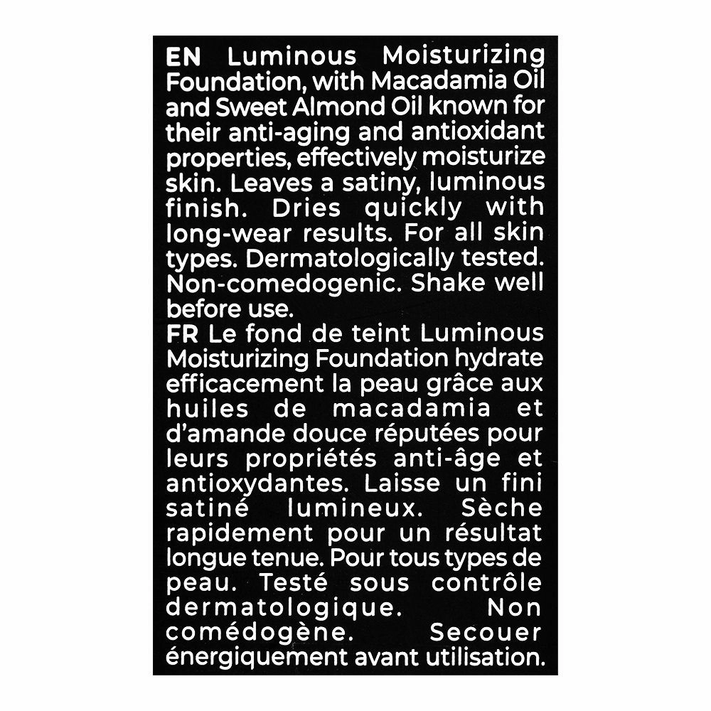 J. Note Luminous Moisturizing Foundation, 102 Warm Almond, SPF 15, For Dry Skin