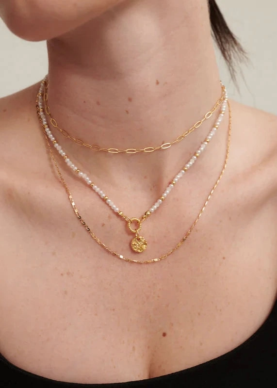 Jamie Freshwater Pearl 18K Gold Plated Necklace