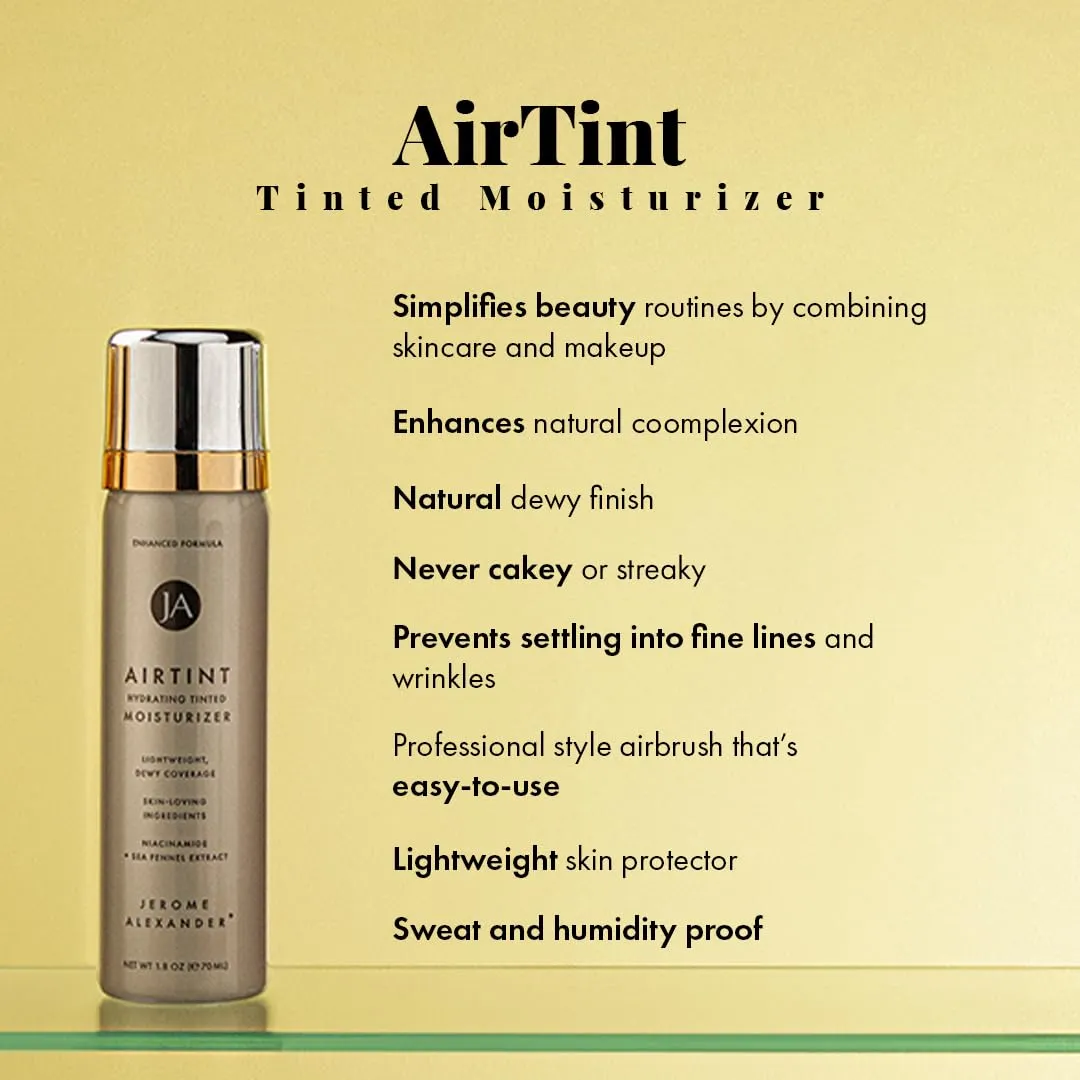 Jerome Alexander MagicMinerals AirTint Tinted Moisturizer AirBrush Spray Light Shade | Tinted Moisturizer Spray with Anti-Aging Ingredients | Dark
