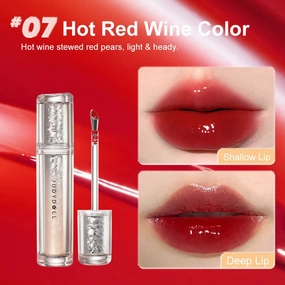 Judydoll - Special Edition Ice Watery Lip Gloss -#07 Hot Red Wine Color