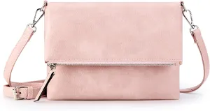 KALIDI Vintage Vegan Leather Crossbody Bag PU Shoulder Bag Handbag Multiple Pockets Adjustable Removable Strap Women
