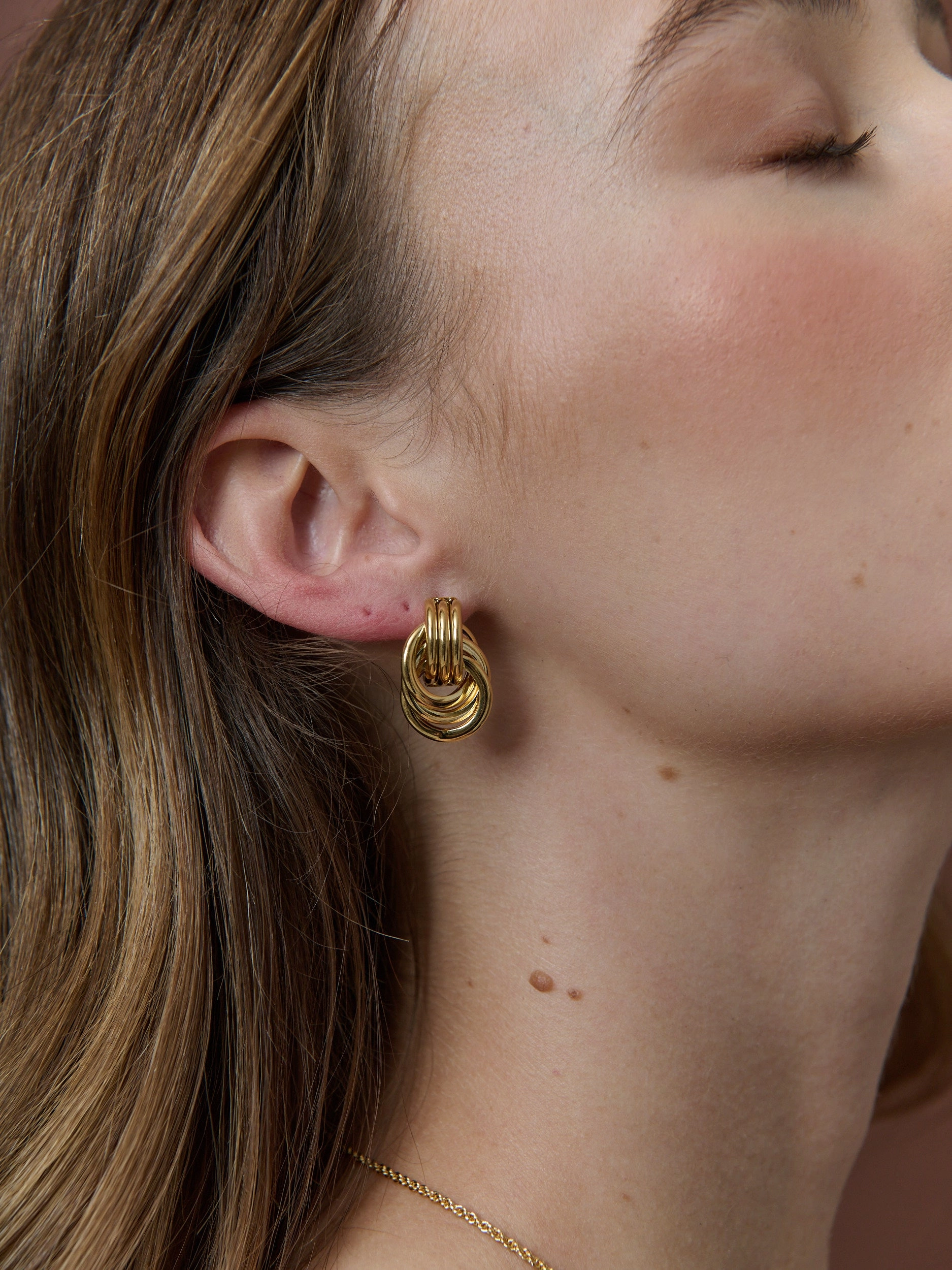 Knotted 18K Gold Plated Earrings