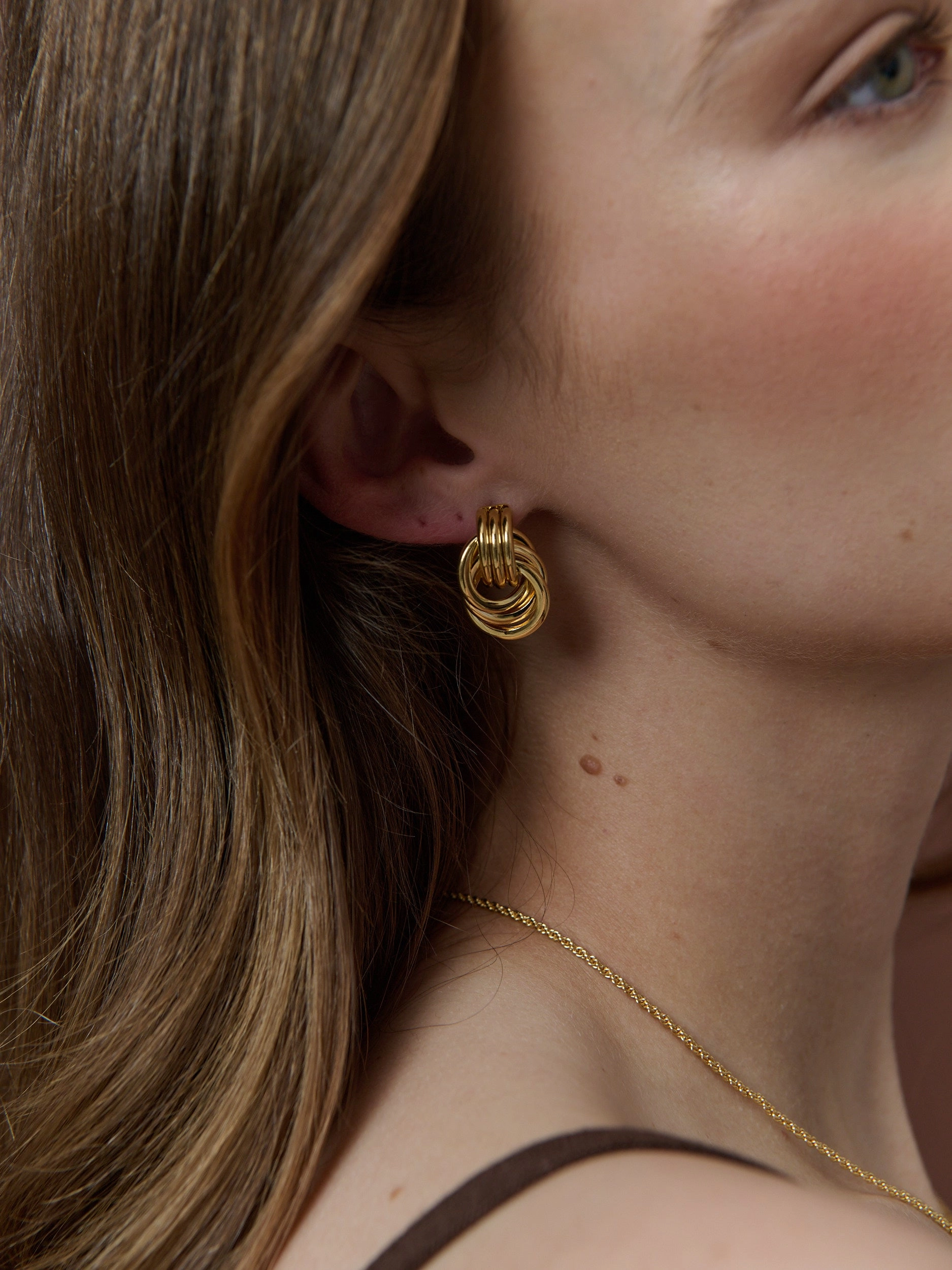 Knotted 18K Gold Plated Earrings