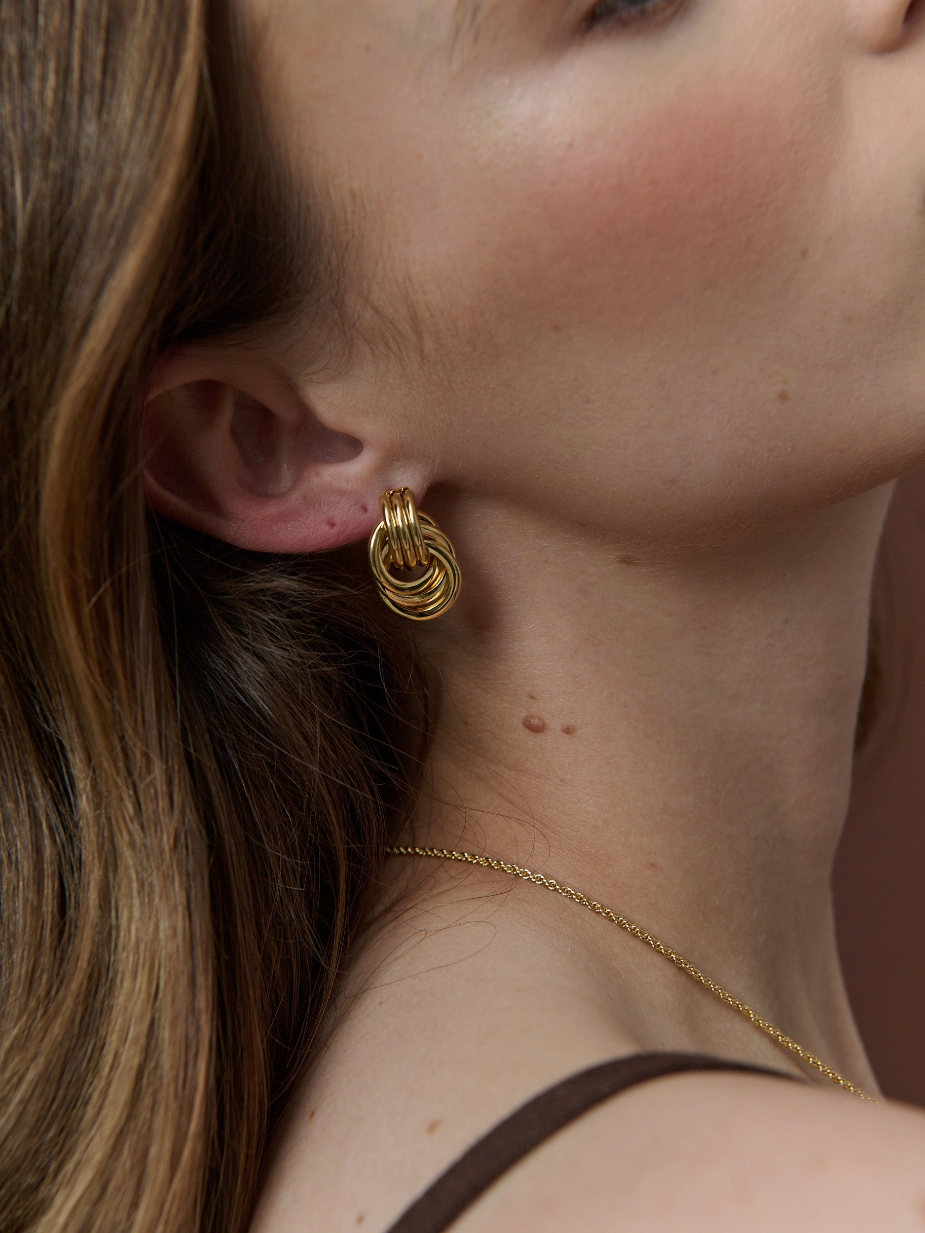 Knotted 18K Gold Plated Earrings