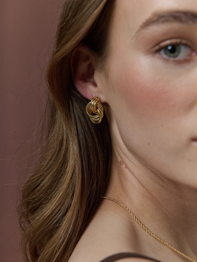 Knotted 18K Gold Plated Earrings