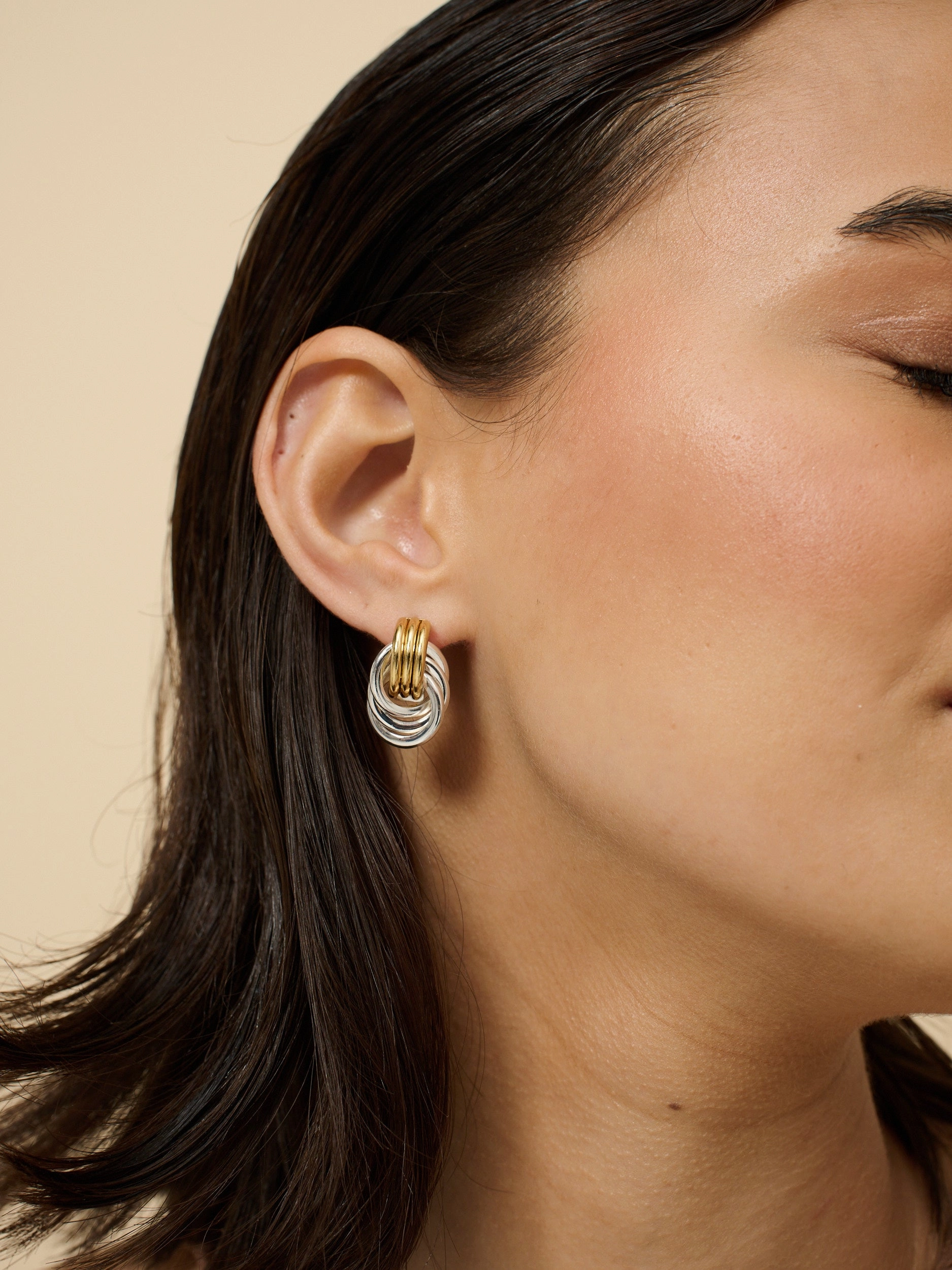 Knotted Duotone Plated Earrings
