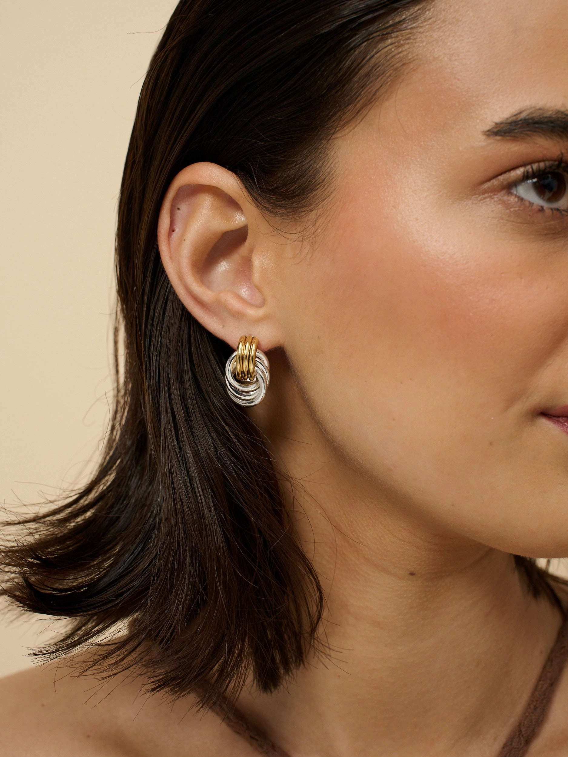 Knotted Duotone Plated Earrings