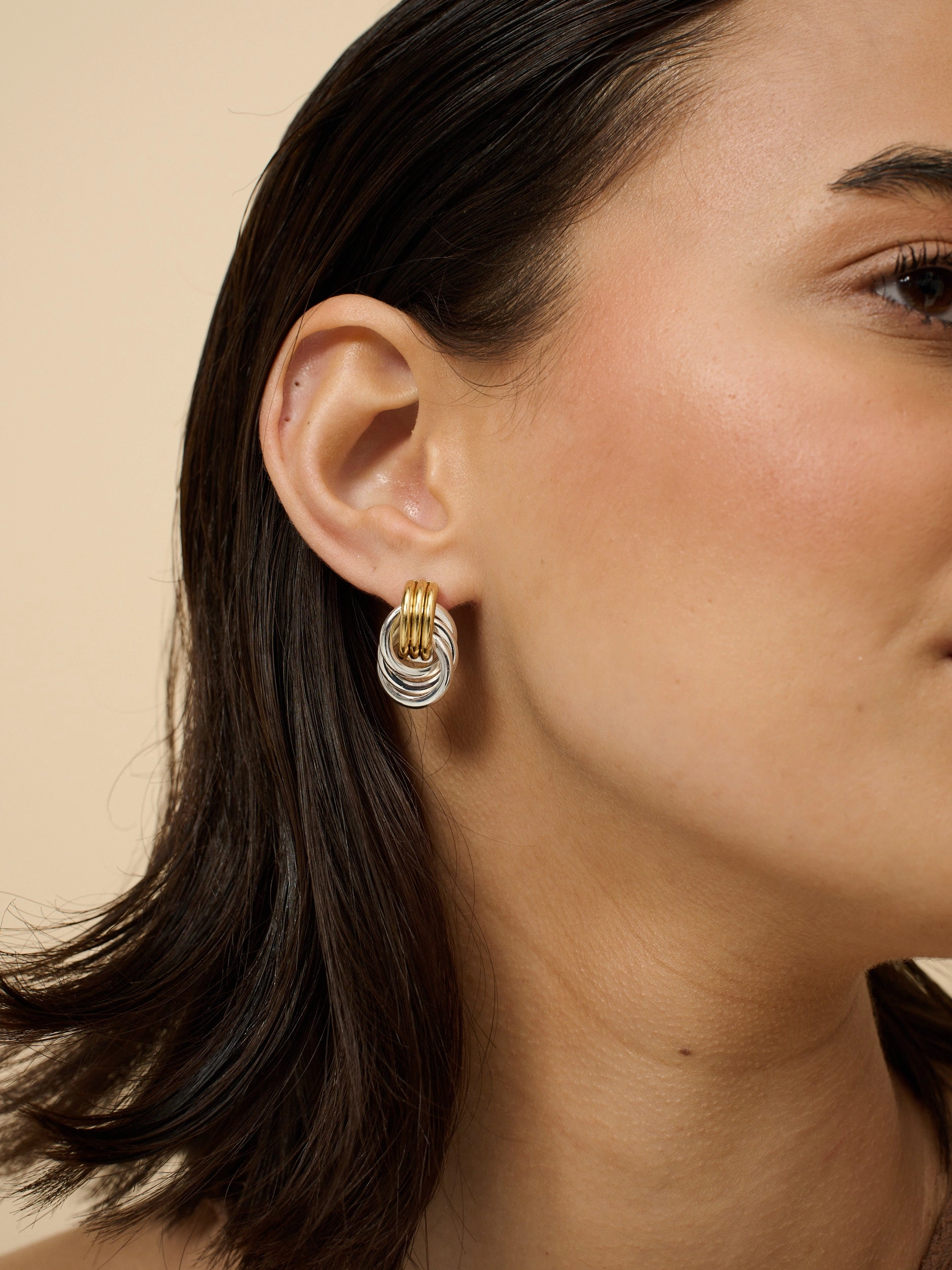 Knotted Duotone Plated Earrings