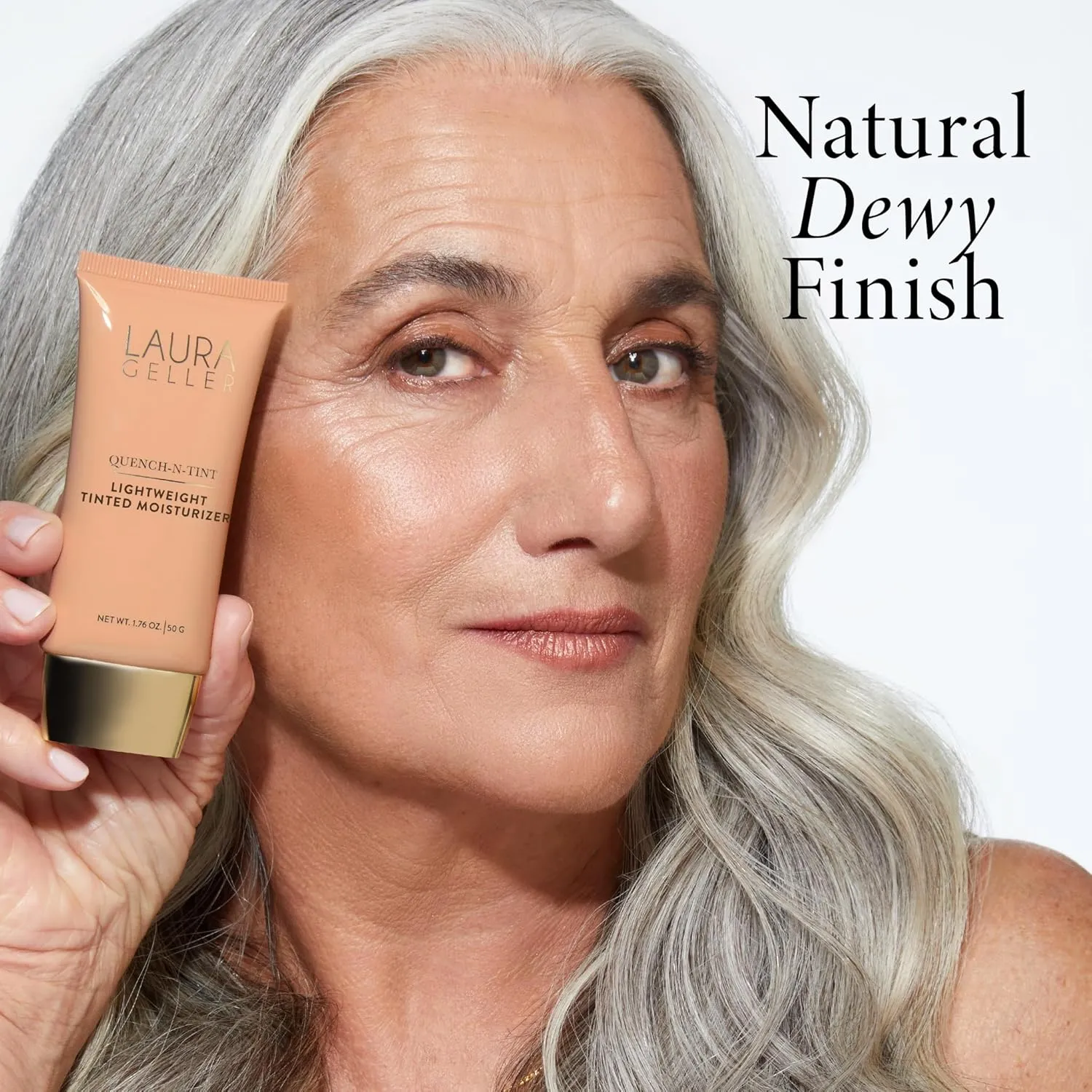 LAURA GELLER NEW YORK Quench-n-Tint Lightweight Tinted Moisturizer, Porcelain/Fair - Sheer to Light Buildable Coverage - Natural Glow Finish - Lightweight Formula with Hyaluronic Acid