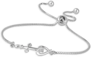 LeCalla 925 Sterling Silver Bracelets Jewelry | Italian Handmade Adjustable Sliding Bolo Bracelet for Women
