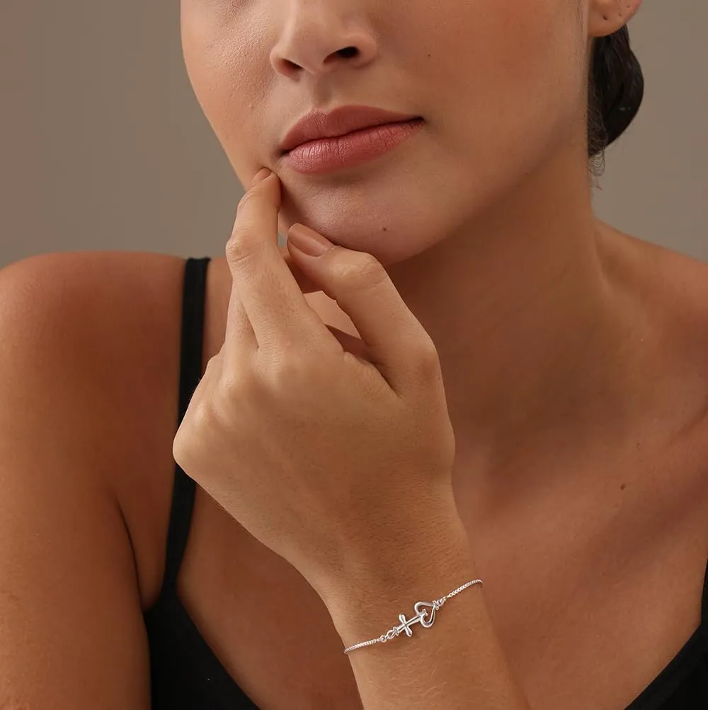 LeCalla 925 Sterling Silver Bracelets Jewelry | Italian Handmade Adjustable Sliding Bolo Bracelet for Women