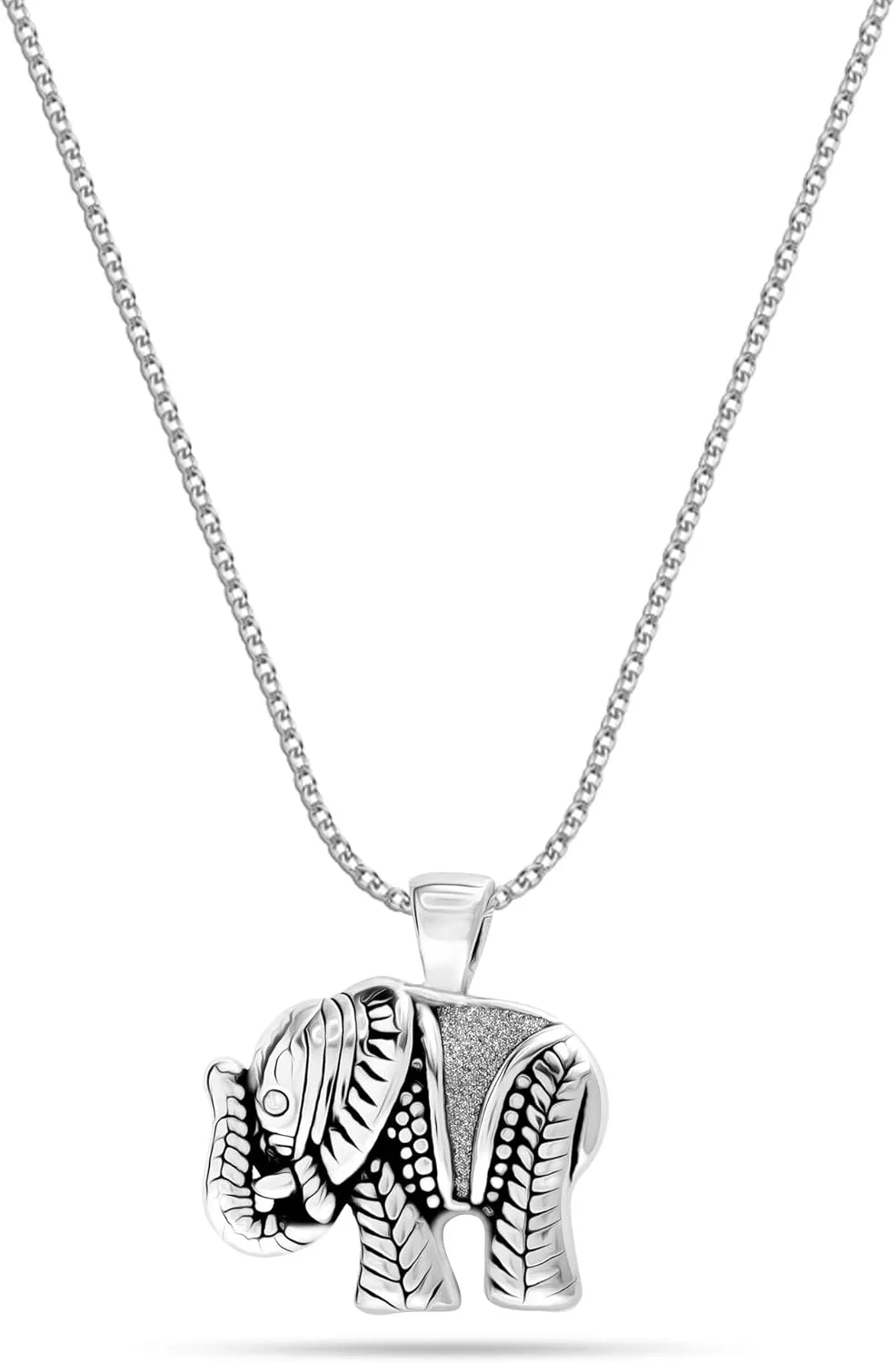LeCalla 925 Sterling Silver Elephant Necklace for Women | Animal Necklace Pendant Gift for Animal Lover | Good Luck Elephant Pendant Necklace Jewelry