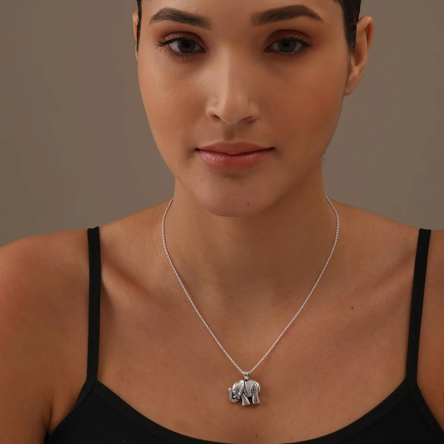 LeCalla 925 Sterling Silver Elephant Necklace for Women | Animal Necklace Pendant Gift for Animal Lover | Good Luck Elephant Pendant Necklace Jewelry
