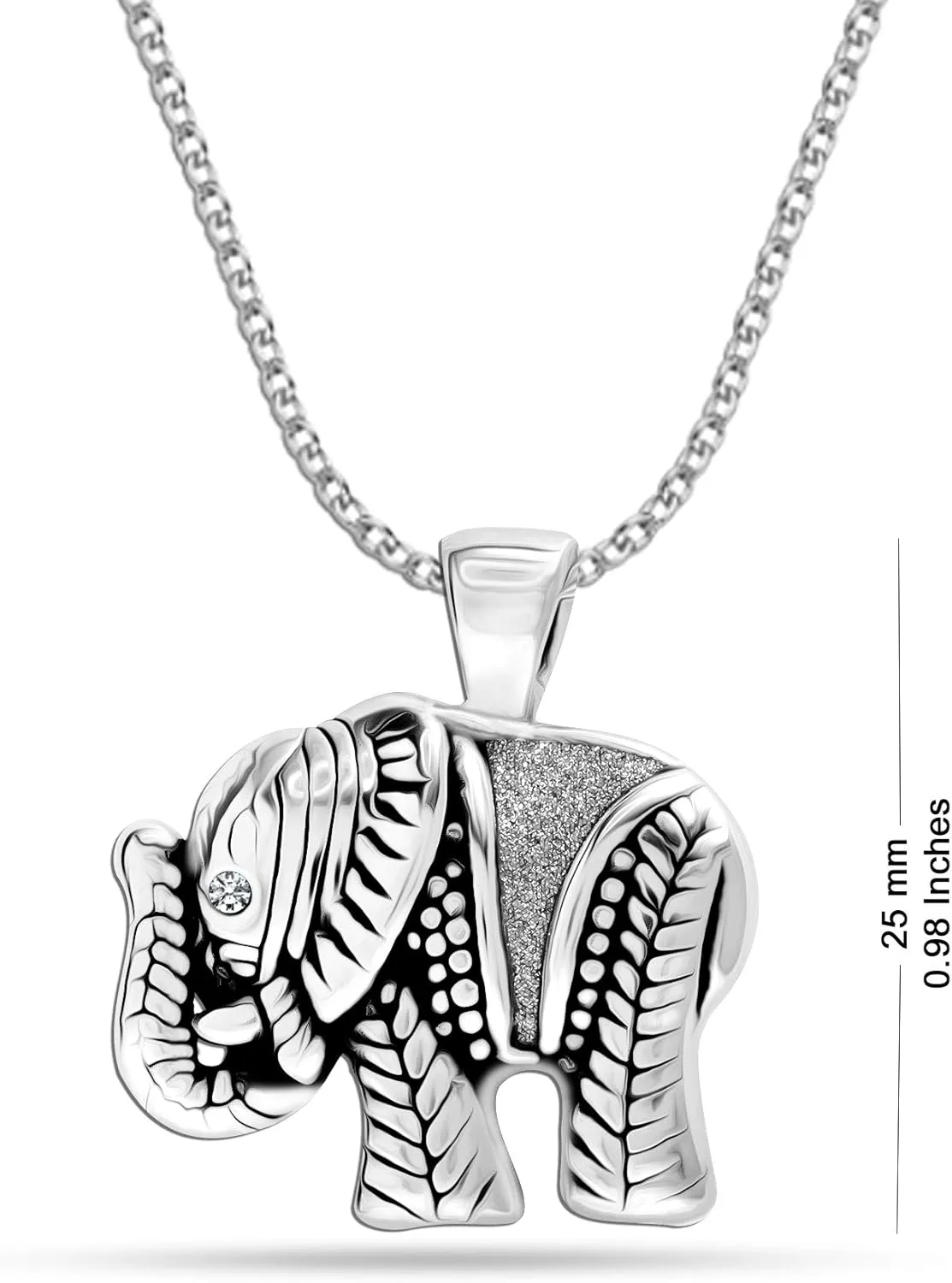 LeCalla 925 Sterling Silver Elephant Necklace for Women | Animal Necklace Pendant Gift for Animal Lover | Good Luck Elephant Pendant Necklace Jewelry