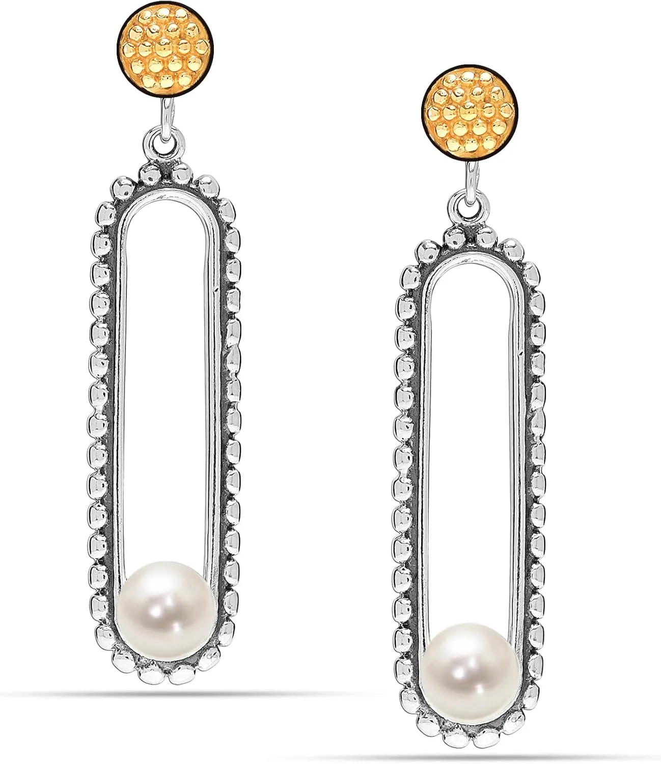 LeCalla 925 Sterling Silver Freshwater Pearl Earring for Women | Freshwater Cultured Pearl Drop Earring for Wedding Jewelry Gift for Women