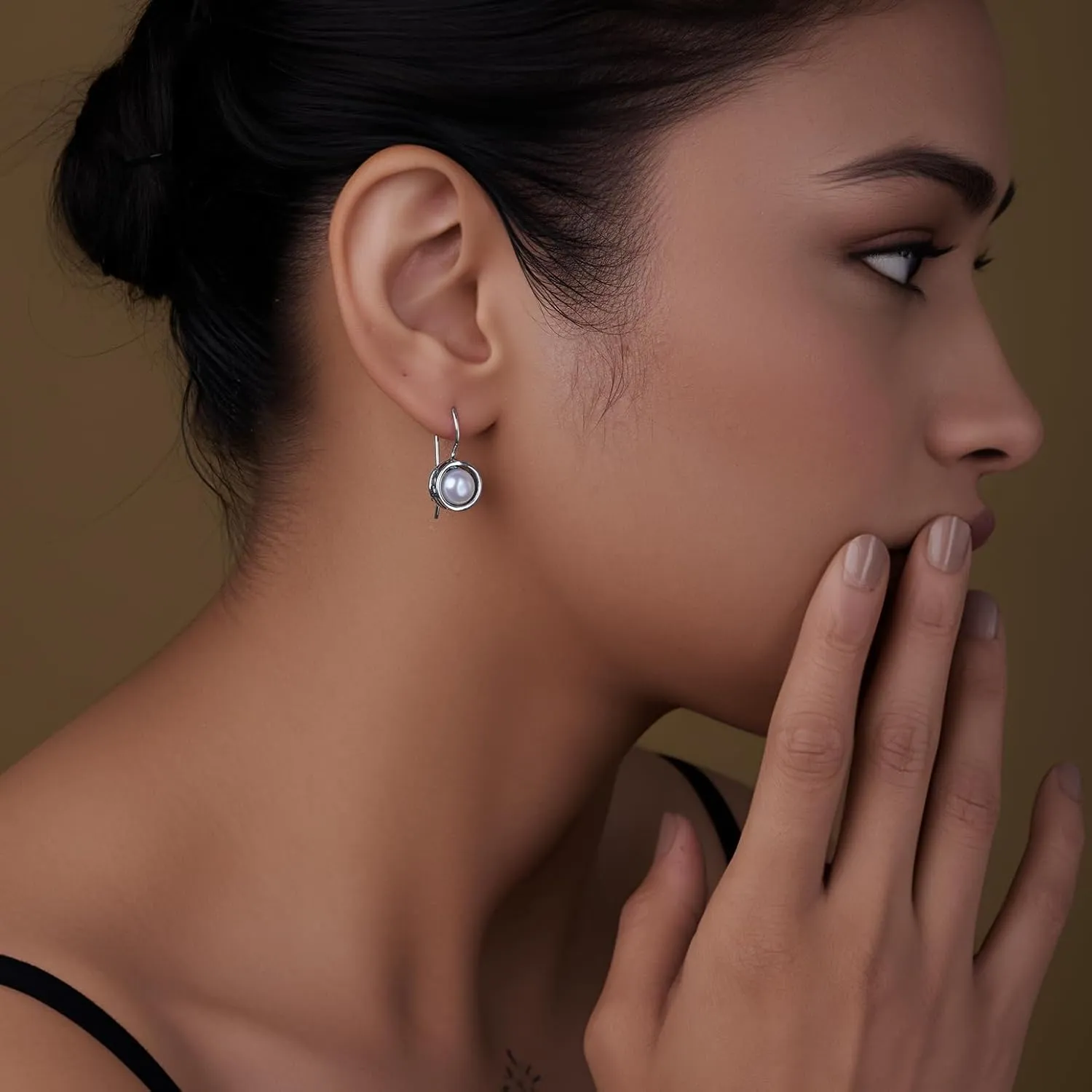 LeCalla 925 Sterling Silver Hammered Earrings Lightweight Italian Classic Handmade Textured Hammered Drop Dangle Earring for Women