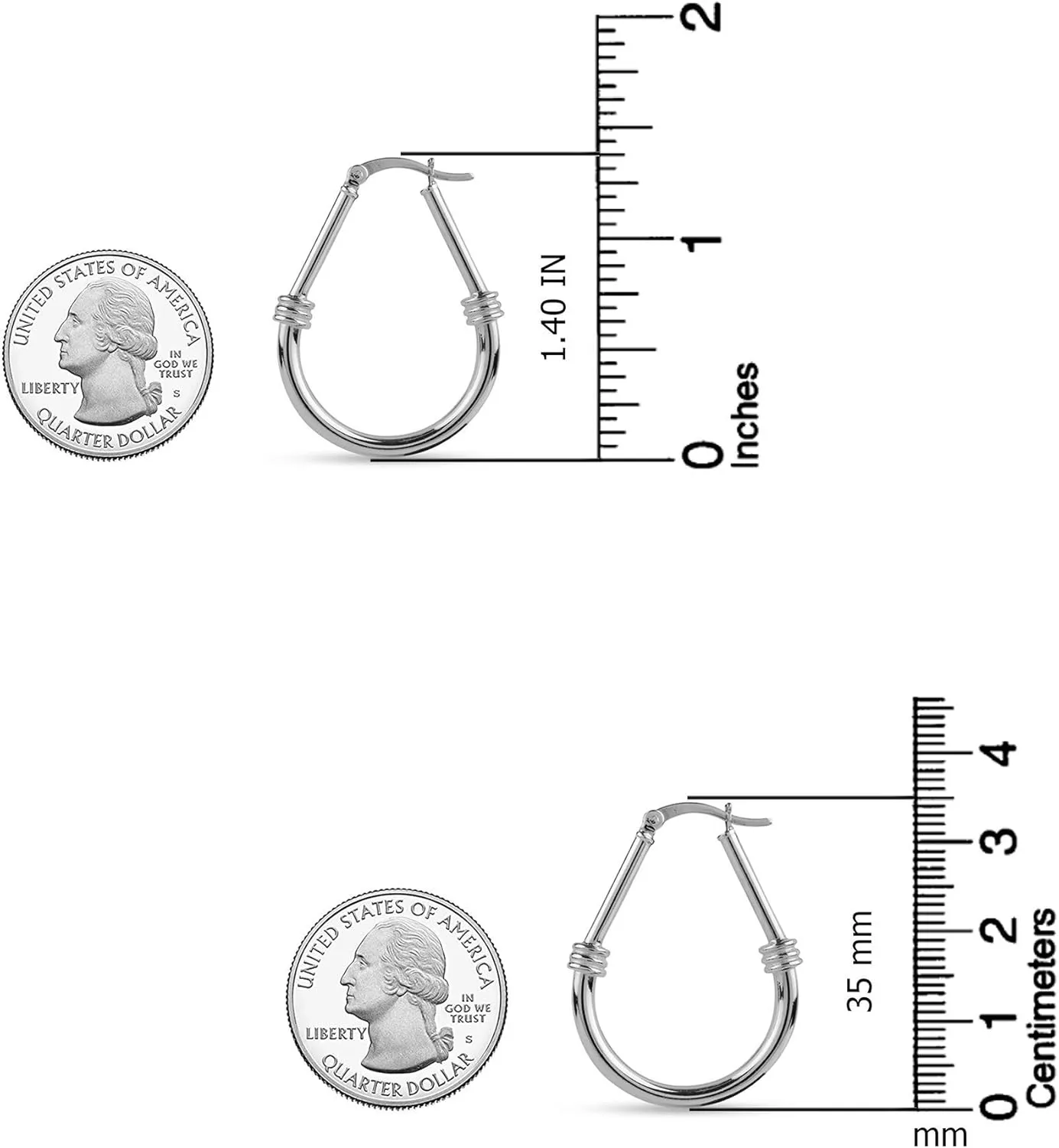 LeCalla 925 Sterling Silver Hoop Earrings - Classic Italian Antique Diamond Cut Textured Earring Hoops | Women's Drop Shape Oval Hoop Earring Jewelry for Women