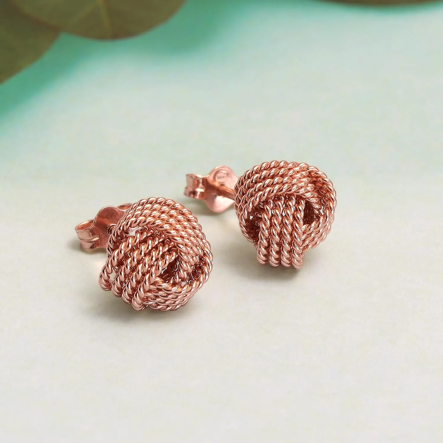 LeCalla 925 Sterling Silver Love-Knot Earring Stud Jewelry Italian Design Lightweight Twisted Love Knot Stud Earrings for Women