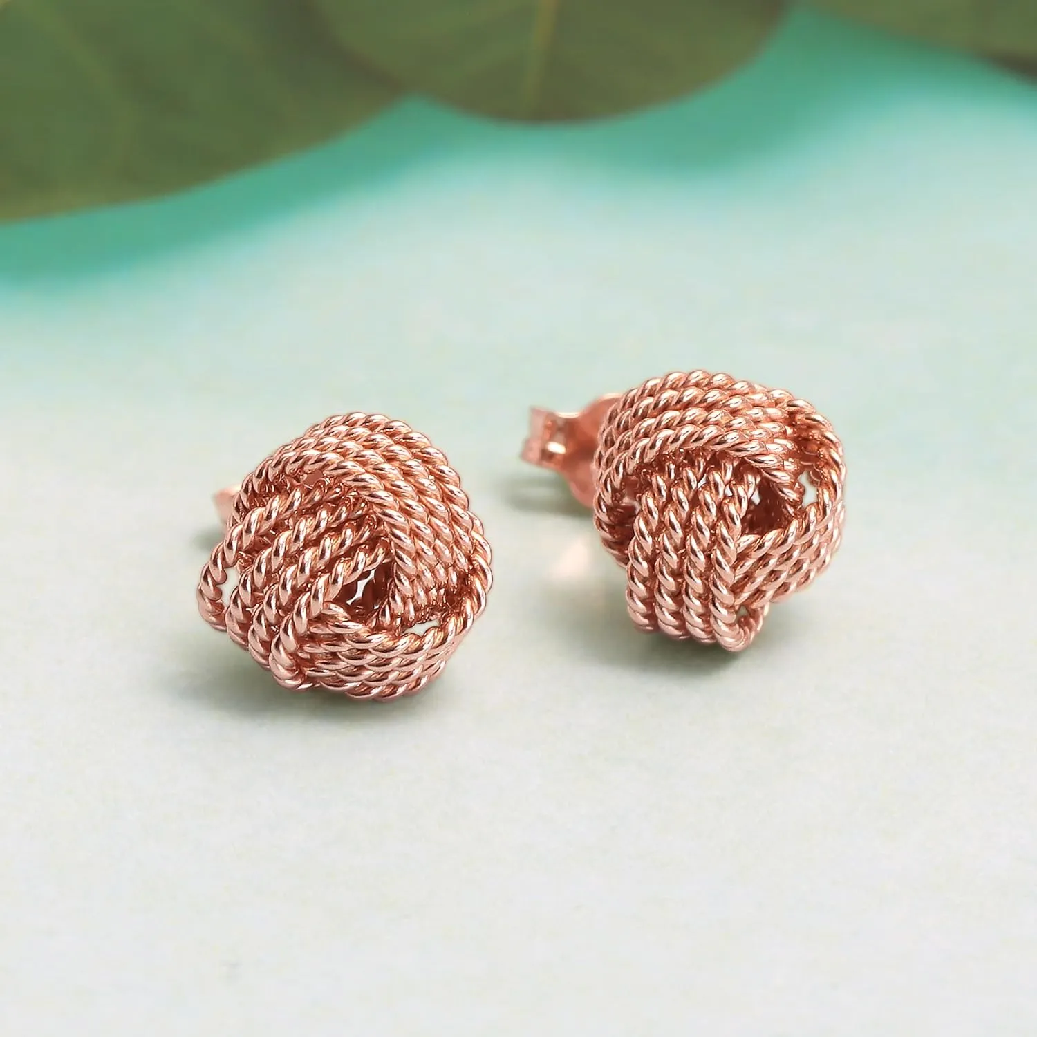 LeCalla 925 Sterling Silver Love-Knot Earring Stud Jewelry Italian Design Lightweight Twisted Love Knot Stud Earrings for Women