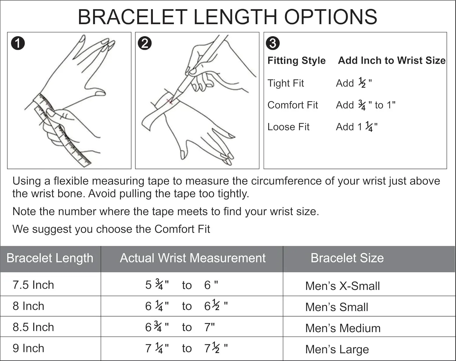 LeCalla Solid 925 Sterling Silver Men's Box Chain Bracelet | Italian Square Rolo Link Round Box Chain Bracelet for Men, Made in Italy (7.5, 8, 8.5, 9 Inches)