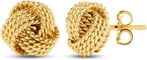 LeCalla Sterling Silver Love Knot Stud Earrings - Lightweight Italian Design Twisted Earrings for Women