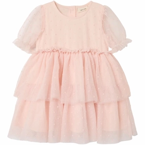 Lil' Atelier frilla tule jurk peach blush