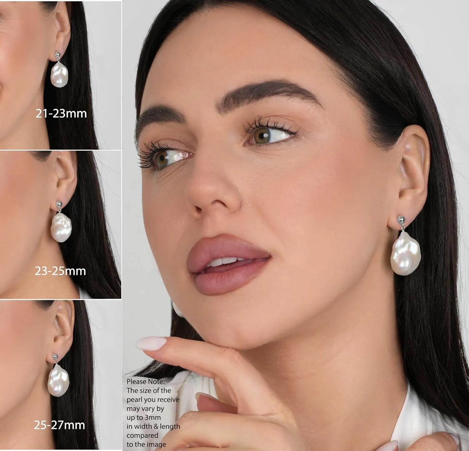 LILY LUSTRE 14k Gold Plated 925 Sterling Silver Handpicked AAAA Quality Natural White Freshwater Cultured Irregular Fireball Baroque Pearl Drop Dangle Bridal Earrings for Women