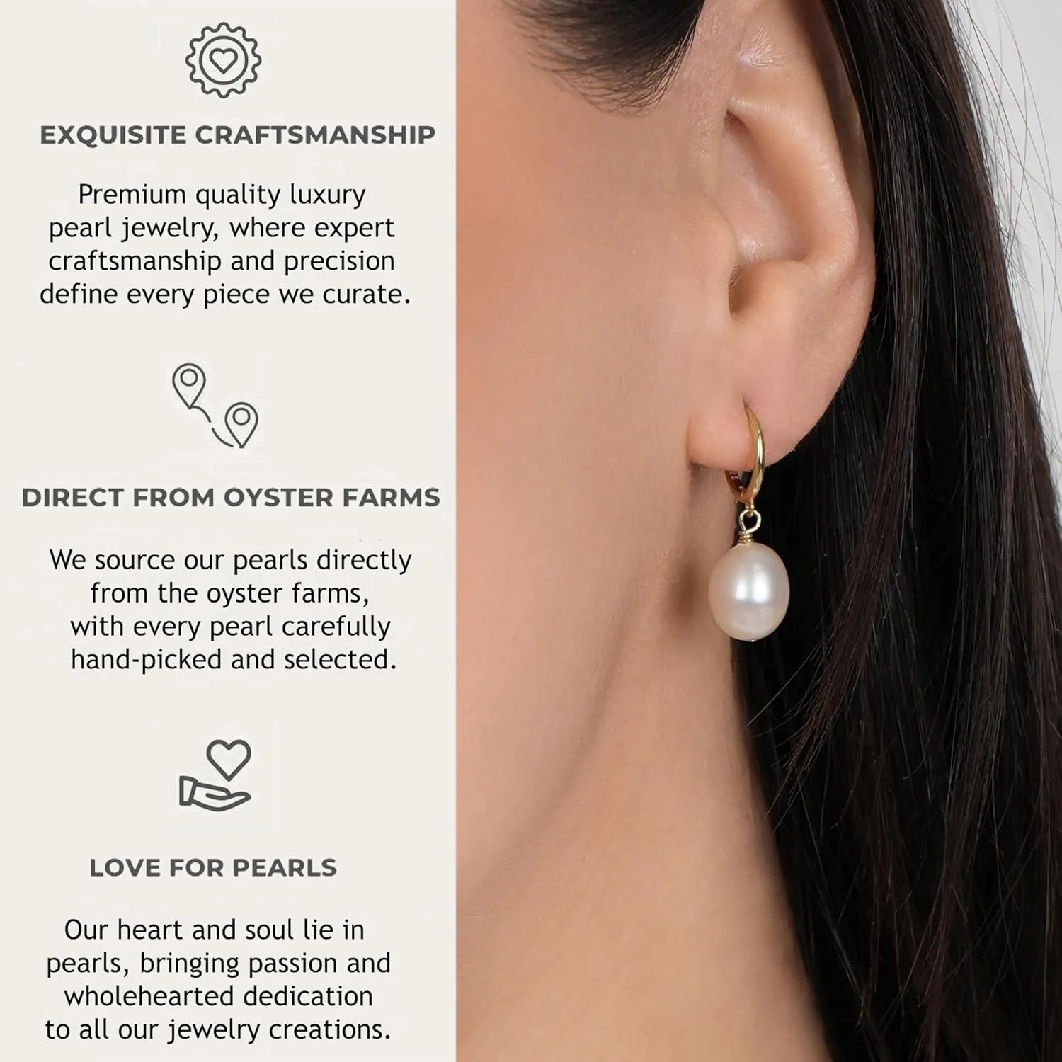 LILY LUSTRE Pearl Earrings | 14k Gold Plated/Filled 925 Sterling Silver Handpicked AAAA Quality Genuine Freshwater Cultured Round/Coin Shape Pearl Hoop/Leverback Drop Dangle Earrings for Women