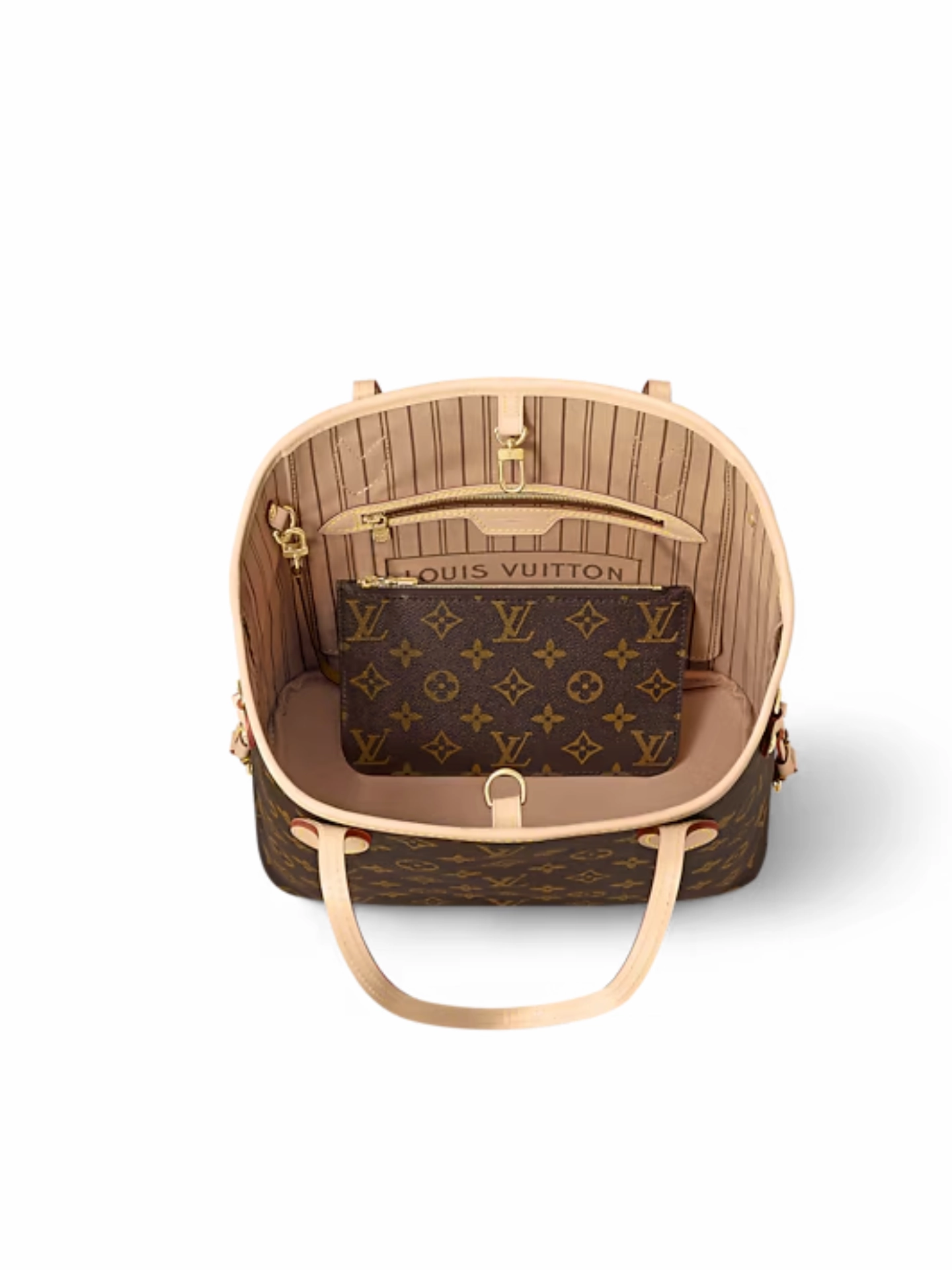 Louis Vuitton Bolsa Neverfull PM Monogram Beige