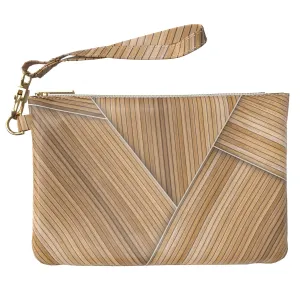 Makeup Bag 9.5 x 6 inch Purse Pouch Wood Storage Especial New Cosmetic Beautiful Strap Accessories Elegant Portable Organizer Design Print PU Leather Toiletry Zipper Travel Case Nature Texture