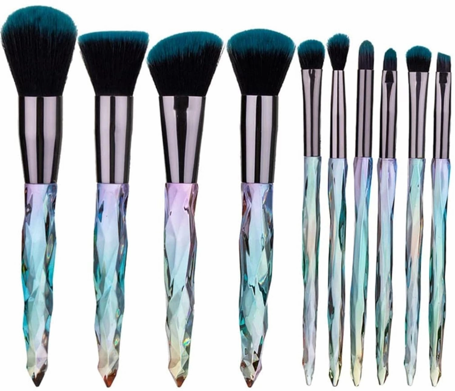 Makeup Brush 10 Pieces Professional Makeup Brush Set Cosmetics Blush Foundation Brush Eye Shadow Lip Brow Makeup Brush Set(A,Suit)