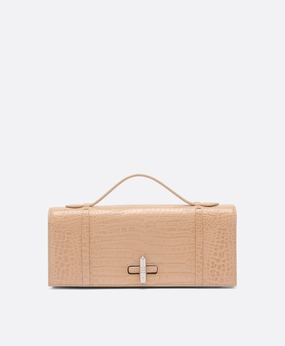 May Buff Embossed Leather Clutch Bag