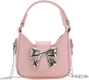 Mini Crossbody Purse, Bow Magnetic Buckle Handbag Shoulder Bag Great Gift Idea for Little Girls