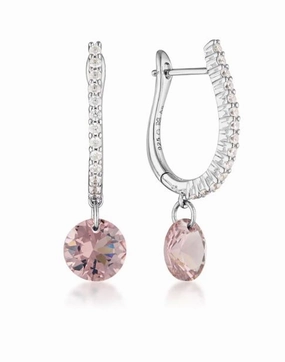 Mirage Mossman Morganite And White CZ Earrings Silver