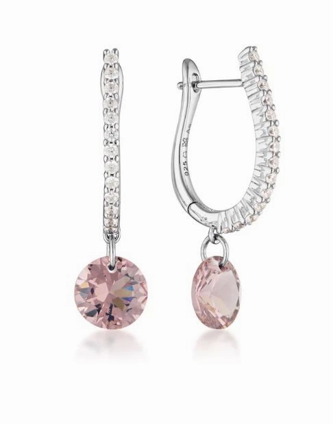 Mirage Mossman Morganite And White CZ Earrings Silver