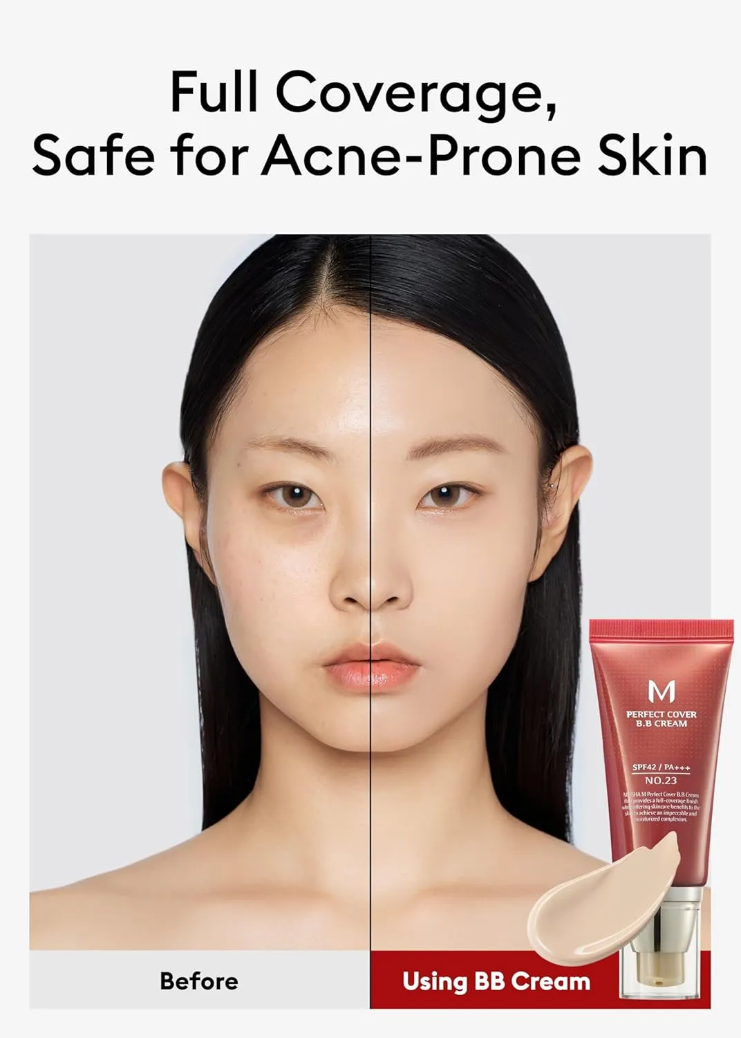 MISSHA BB ESSENTIALS KIT M PERFECT COVER BB CREAM No.23 Natural Beige/SPF 42 PA    1.69 oz & M BB Boomer 1.35 oz -Lightweight, Multi-Function, High Coverage
