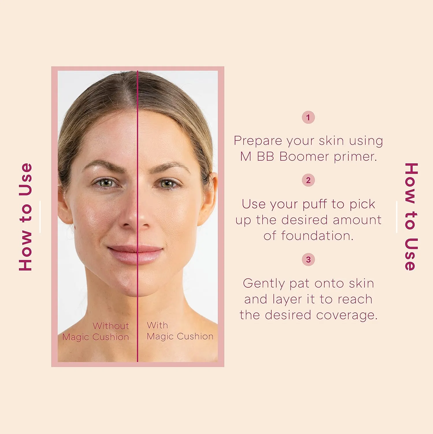 MISSHA Magic Cushion Foundation No.25 Warm beige for light/medium with neutral skin tone Flawless Coverage, Dewy Finish,Easy Application for All Skin Types