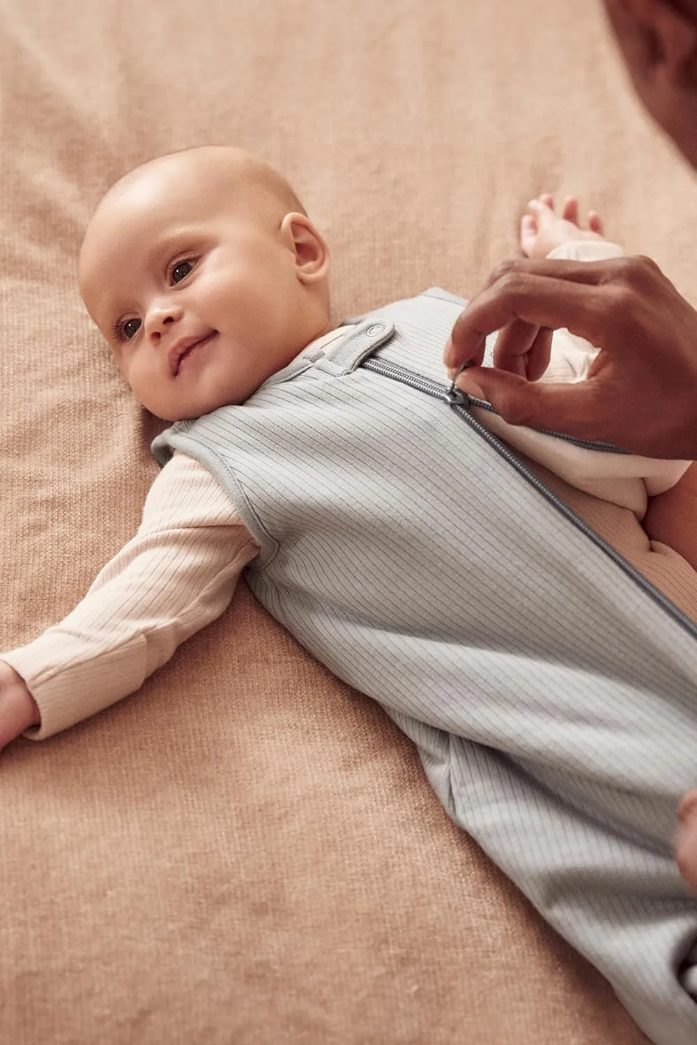 MORI Baby Unisex Ribbed Sleep Sack with Zip Up Front - Comfort and Adjustable - 1.5 TOG Sleeping Bag for Toddler Boys & Girls
