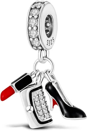 MULA 925 Sterling Silver Charms for Bracelets and Necklaces Lipstick and Bag Dangle Pendants Tower Camera Beads Jewelry Charms for Women