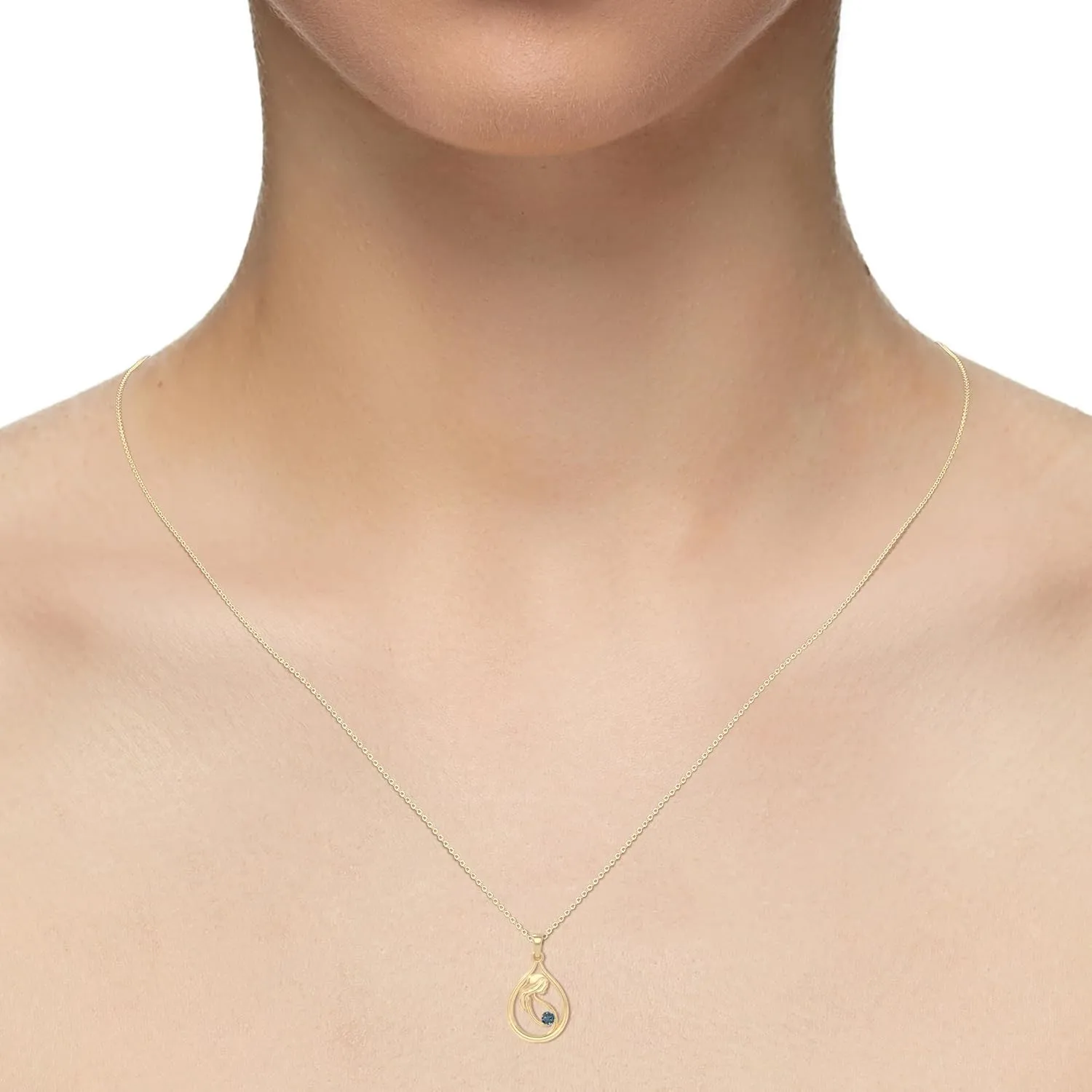 Natural Gemstone Mom To Be Pendant Necklaces for Women in Silver/18K Yellow/Rose Gold Vermeil, Birthstone Jewelry Gifts for Her Birthday, Anniversary, Graduation, Christmas,Mothers Day,Valentines