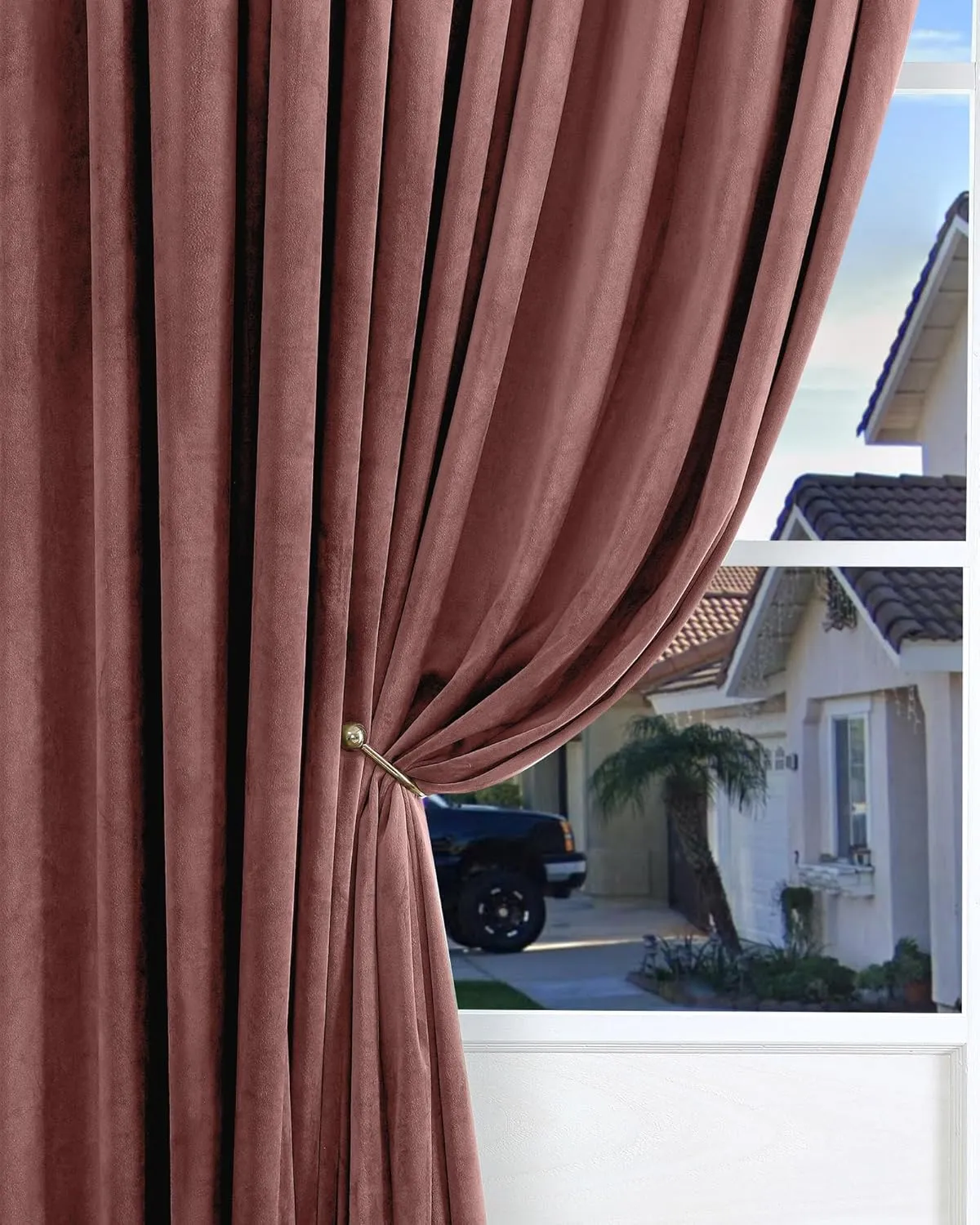 Nemia Blush Pink Velvet Curtains Thermal Insulated Blackout Curtain for Bedroom Window Living Room Darkening Luxury Vintage 84 Inches Long Heavy Drapes Panels Rod Pocket Set of 2