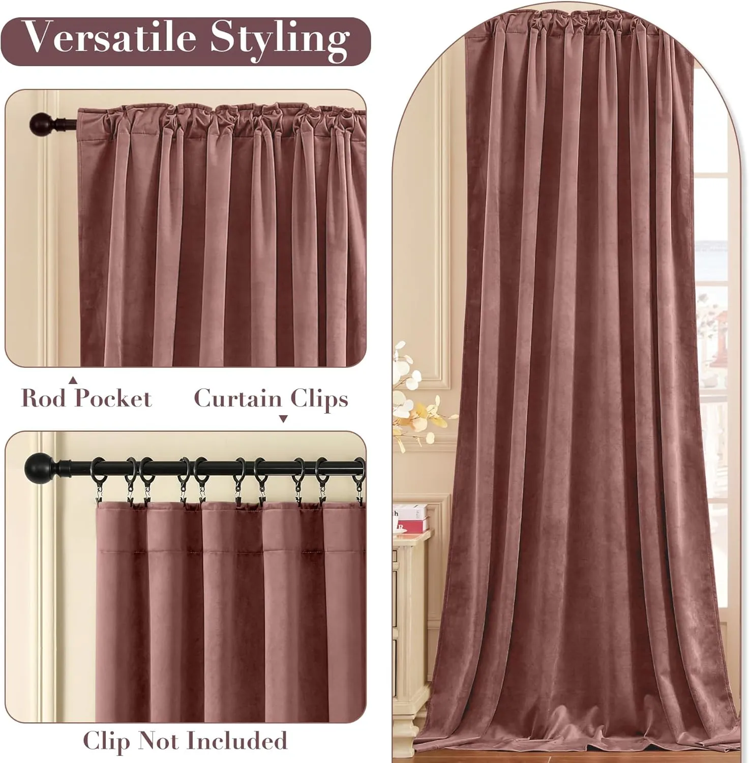 Nemia Blush Pink Velvet Curtains Thermal Insulated Blackout Curtain for Bedroom Window Living Room Darkening Luxury Vintage 84 Inches Long Heavy Drapes Panels Rod Pocket Set of 2