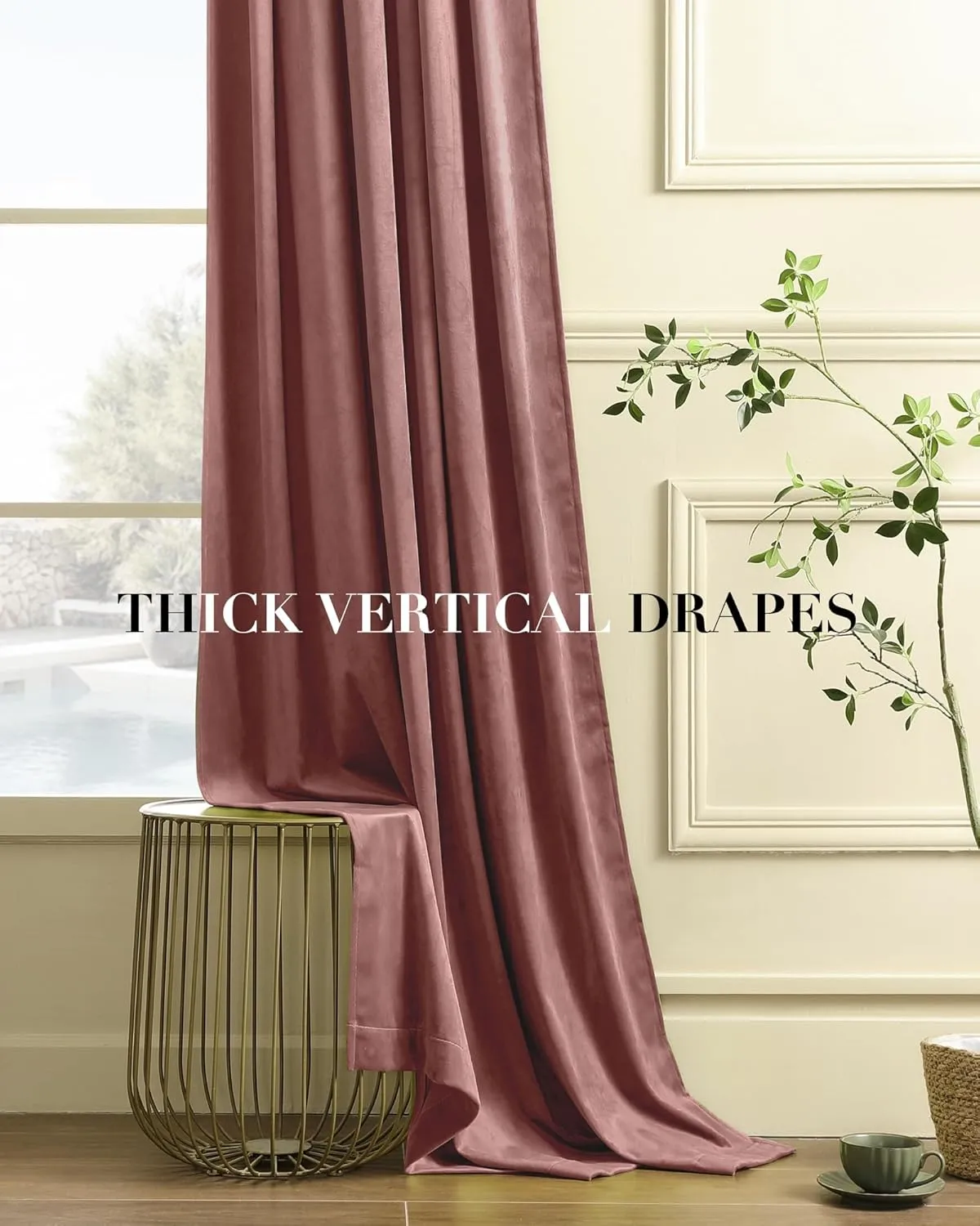 Nemia Blush Pink Velvet Curtains Thermal Insulated Blackout Curtain for Bedroom Window Living Room Darkening Luxury Vintage 84 Inches Long Heavy Drapes Panels Rod Pocket Set of 2