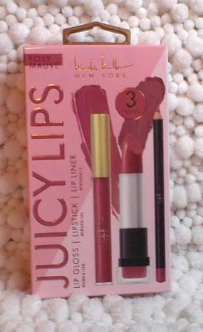 Nicole Miller Juicy Lips, Lip Gloss, Lipstick, Lip Liner 3 pieces (Rosy Mauve)
