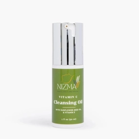 Nizma Skin Care Vitamin C Facial Cleansing Oil – Brightening Emulsifying Oil Cleanser for Makeup Removal – Lightweight Face Wash for Smooth, Radiant Skin – 1 fl oz (30 ml)