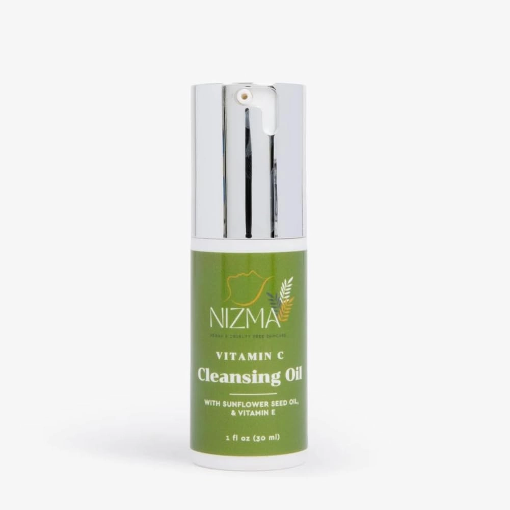 Nizma Skin Care Vitamin C Facial Cleansing Oil – Brightening Emulsifying Oil Cleanser for Makeup Removal – Lightweight Face Wash for Smooth, Radiant Skin – 1 fl oz (30 ml)