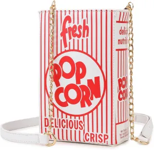 Novelty Fashion Women Crossbody Bag, Popcorn Box Style Clutch Bag for Girl Handbag Shoulder Bag Purse…